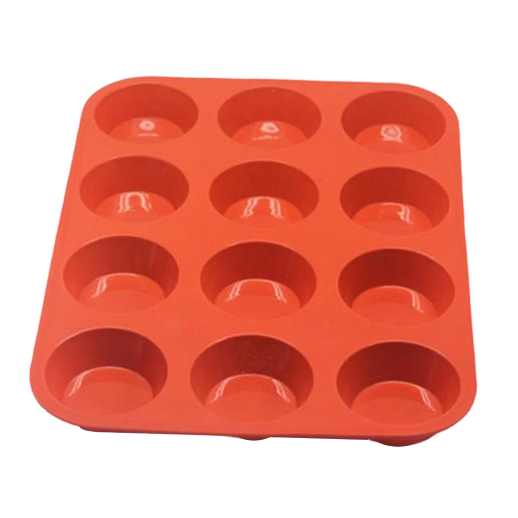 12 Cup Silicone Muffin Cupcake Moulds/Trays-Non Stick-Dishwasher & Oven Safe