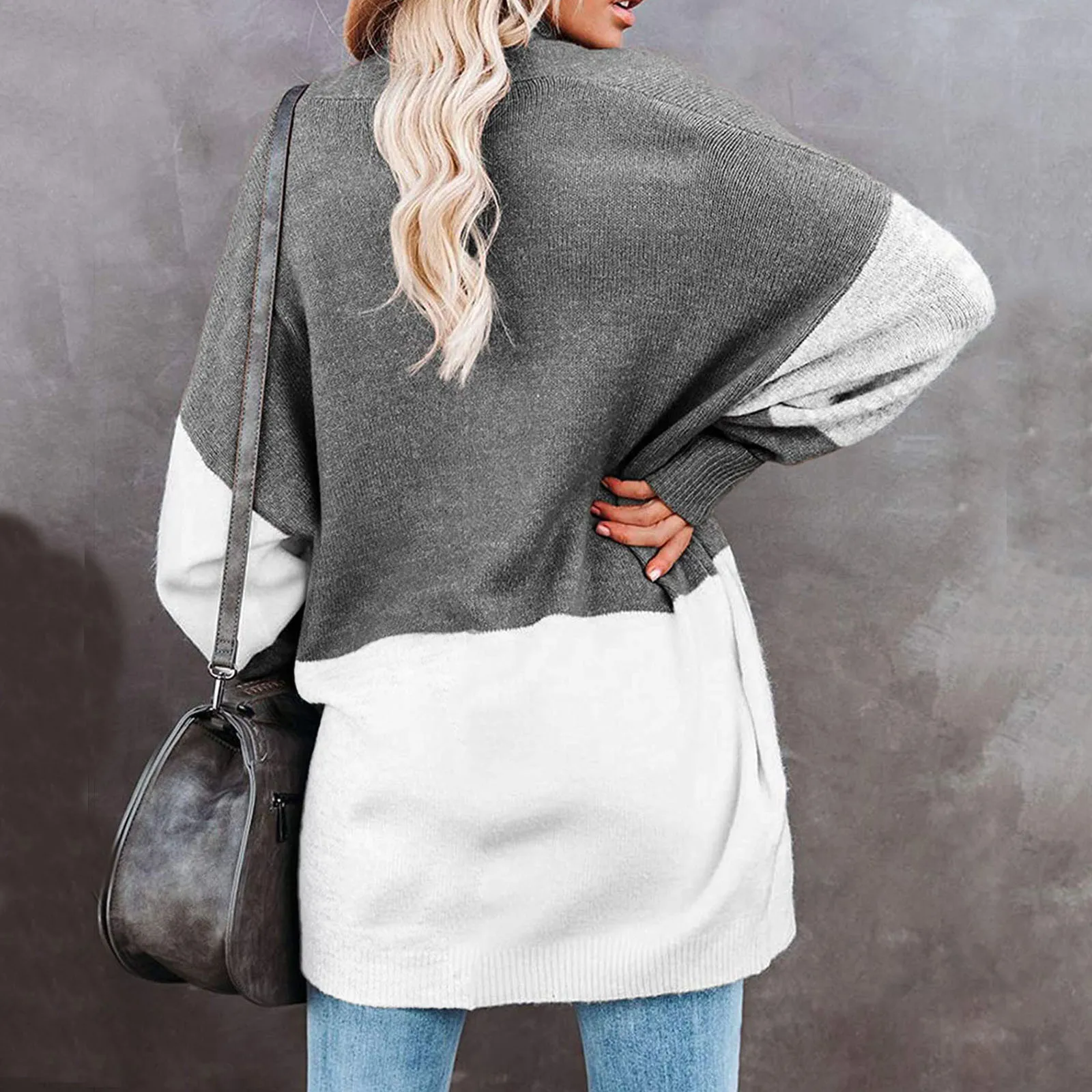 turtleneck sweater Autumn Winter Women Sweater Striped Knitted Cardigans Fashion Batwing Sleeve Long Sleeve Top Open Front Casual Knit Sweater Coat christmas sweatshirt