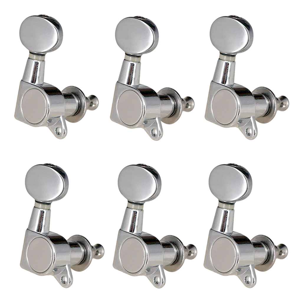 Tooyful 6PCS Guitar String Tuning Pegs Tuners for Acoustic Electric Guitar Musical Instruments 6R Silver