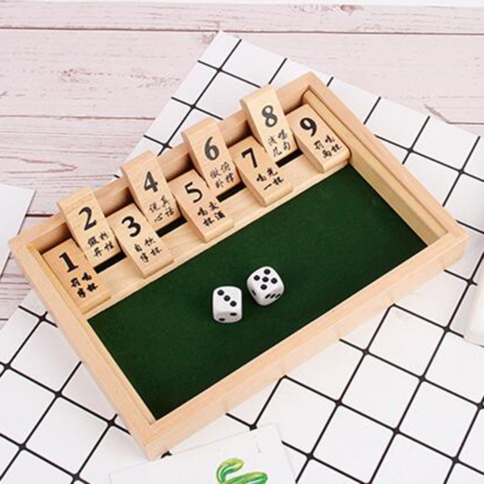 Wooden Flop Game Leisure Entertainment Wooden Board Game Board Play Number for Pub Bar Party Indoor Family