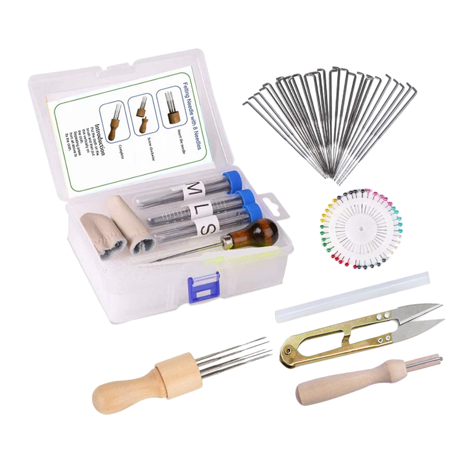 109 Pieces Needle Felting Tool Kit,3 Sizes Felting Needles with Awl,Storage Box for Needle Felt Needle Felting Tools