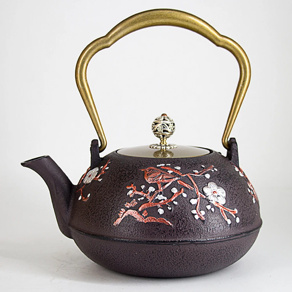 Japanese Style Cast Iron Kettle Tetsubin Teapot 1300ml Large Capacity