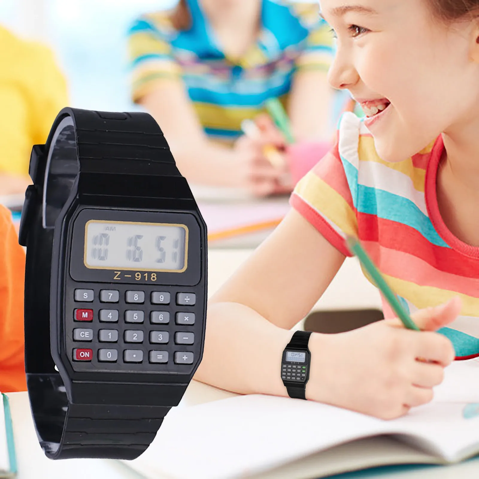 Для ребенка электронные наручные часы Калькулятор