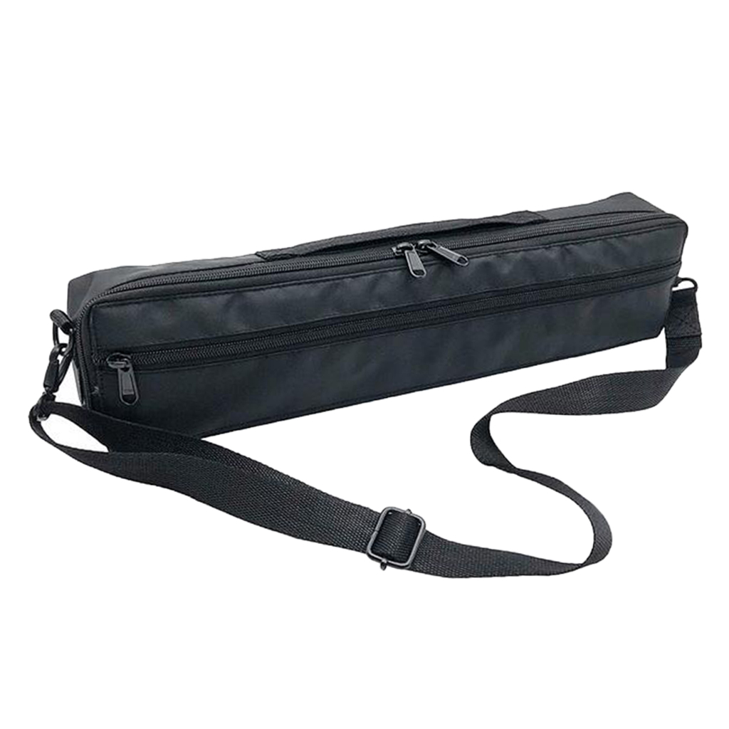 Portable 17 Holes Flute Carrying Bag Black Canvas for 17 Hole Flute Accs