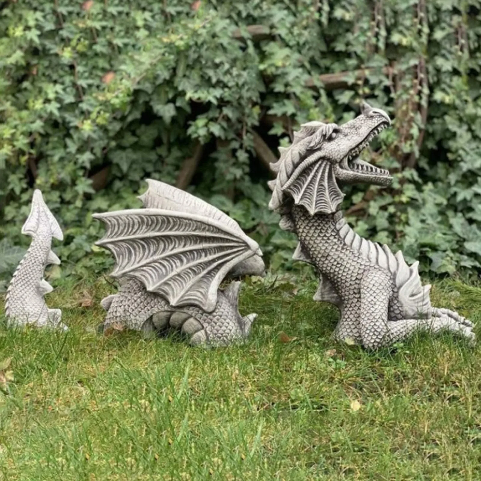 dragón de Falkenberg-dragón grande-gótico-jardín Dragón estatua de jardín 