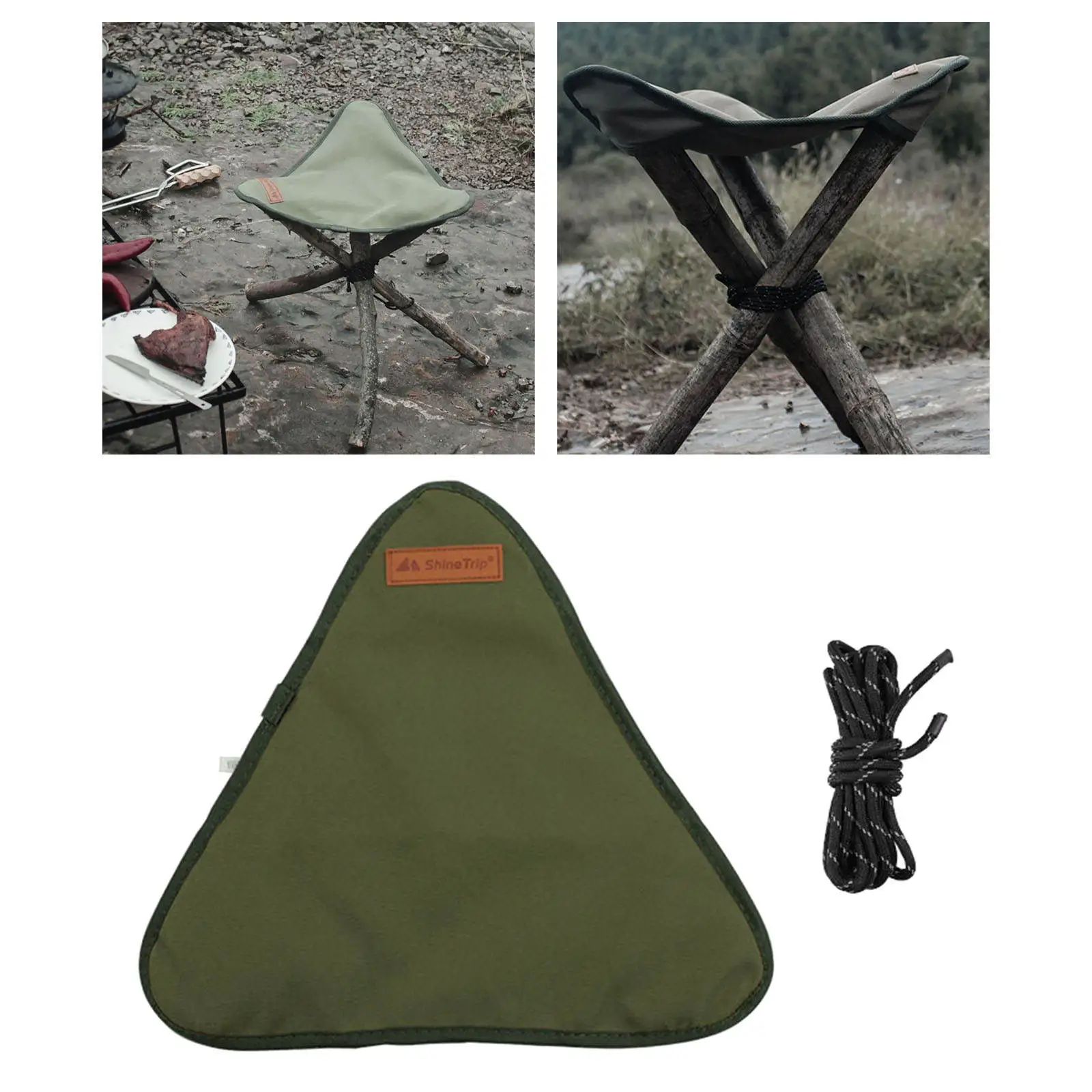 Foldable Tripod Stool Cloth Waterproof Oxford Cloth 3 Legs Chair Seat Cover for Camping, Outdoor, Fishing, Hiking Accessories