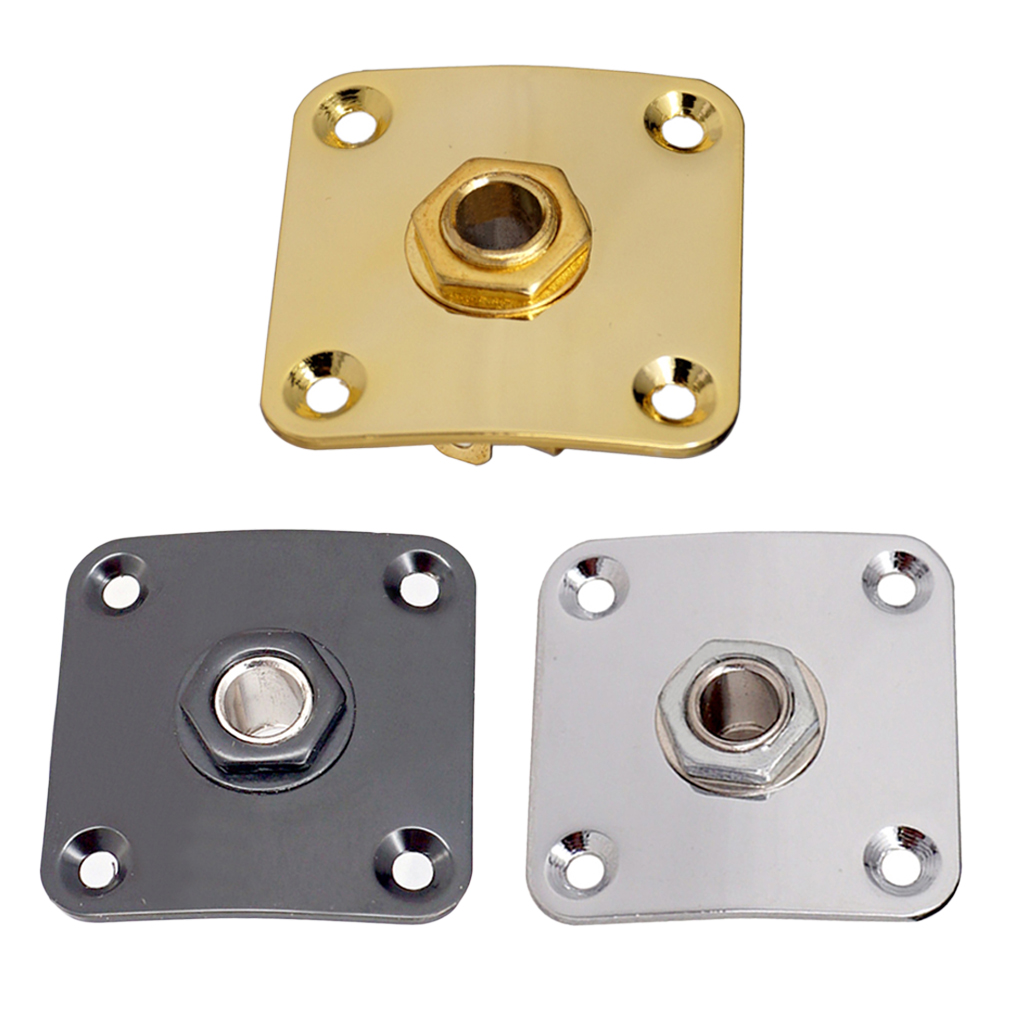 35MM*35MM Square Jack Plate Jack Socket w/ 4 PCS Mounting Screws for  Electric Guitar Parts Accessories