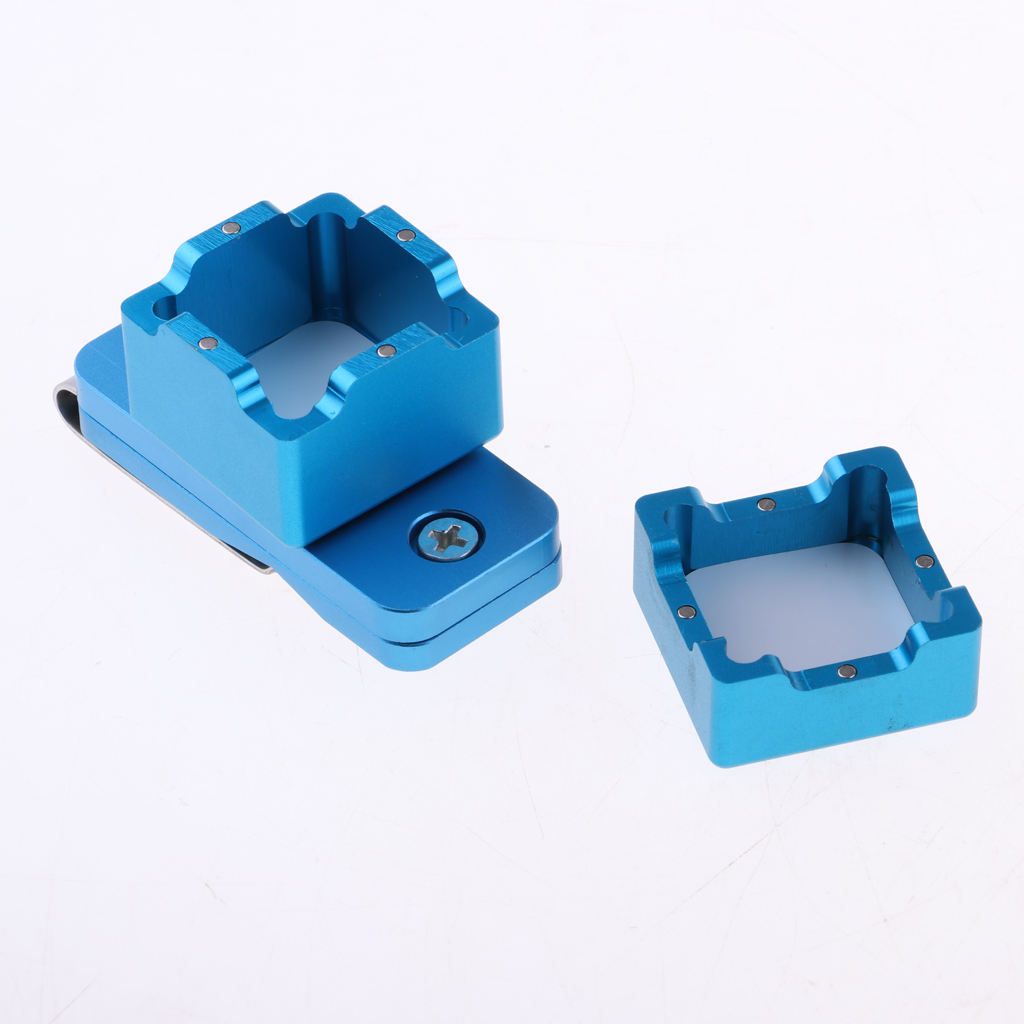 Pocket Pool Chalk Holder Billiard Chalk Box Durable Chalker Accessory Cue Tip 30x30x30mm with Chalk Clips