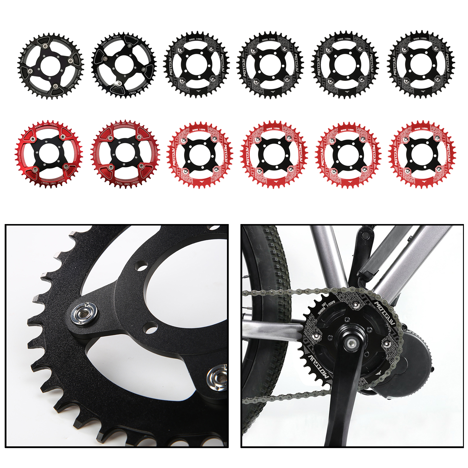 Electric Bicycle E-bike 104BCD Chainring + Adapter For Bafang Mid Drive Motor Sprocket Wheel Aluminium Alloy Durable Parts