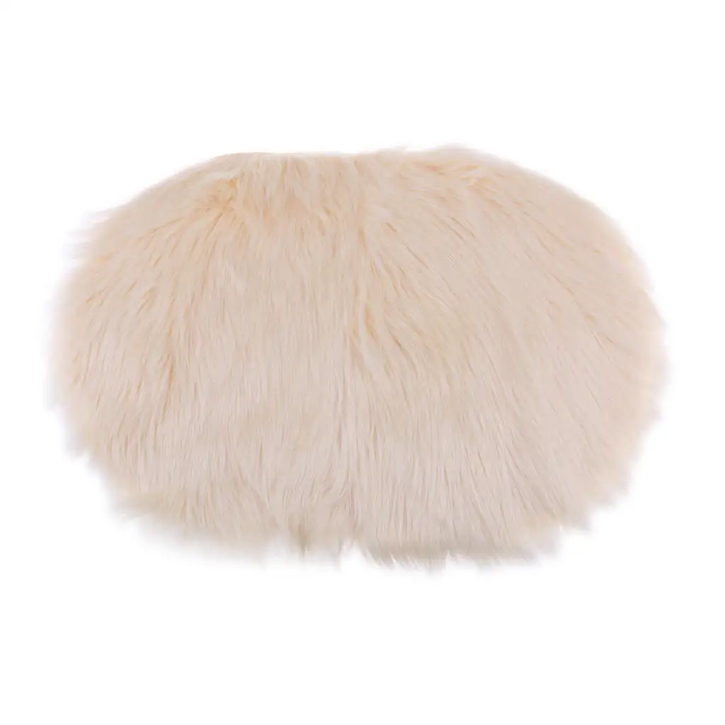 2x Sheepskin Fluffy Skin Faux Fur Rug Mat Small Rugs 40x60cm Beige