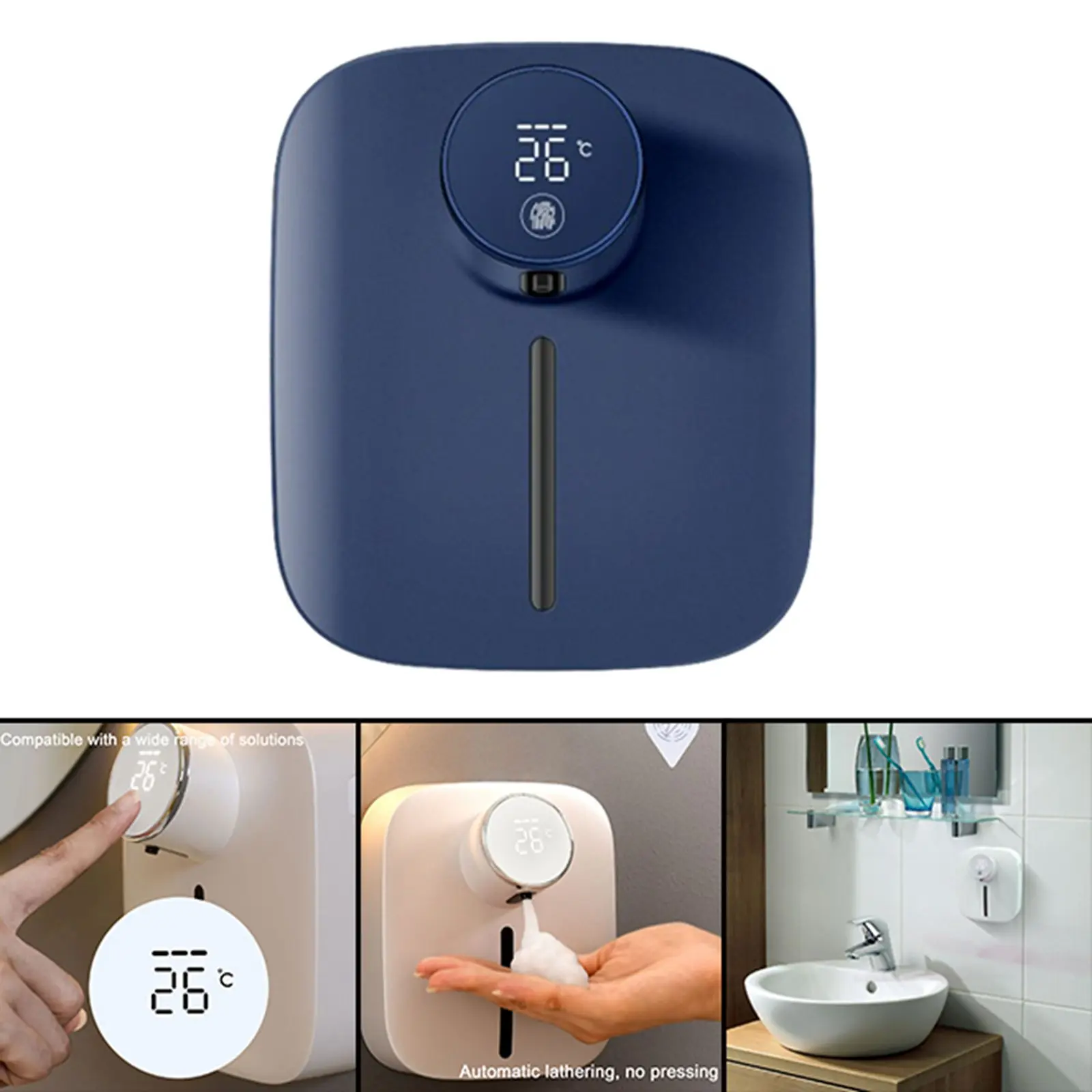 Premium Induction Foam Soap Dispenser with LED Temperature Display Hand Free Soap Pump Machine Bathroom Kitchen Hotel Restaurant