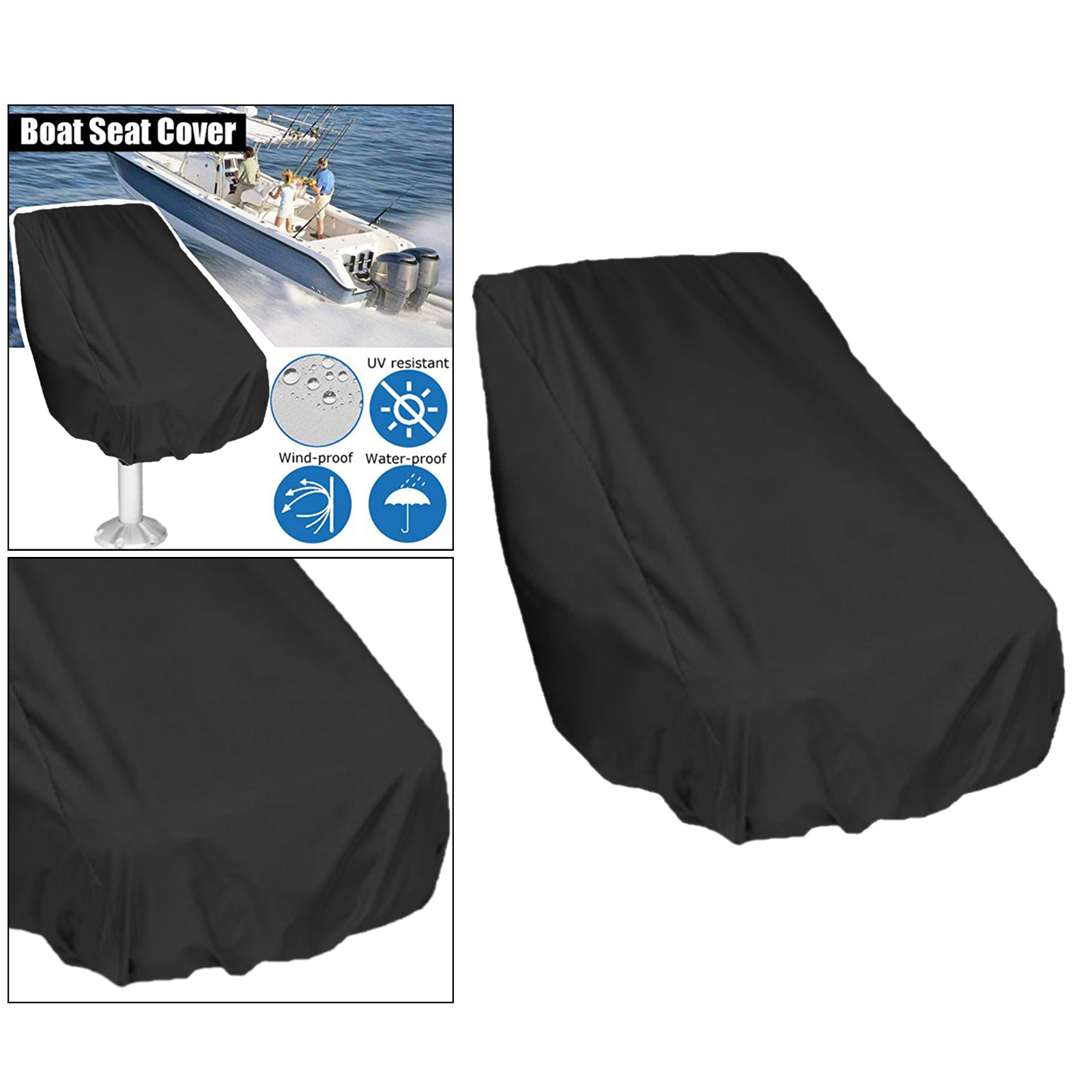 Boat Seat Cover, PVC Water Resistant, UV Resistant, Fishing Boat Accessories,