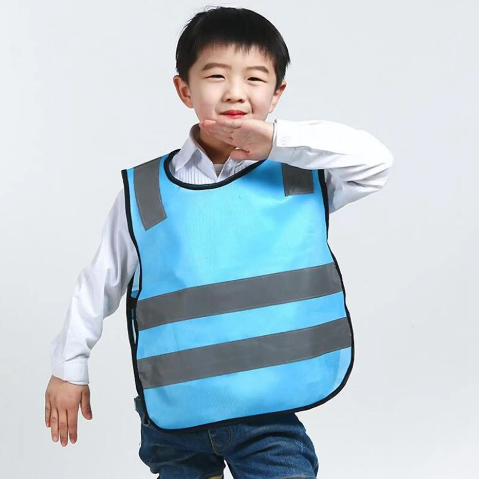 Hi Vis Children Reflective Vest Jackets Fluorescent Traffic Work Road Clothes with Reflective Strips
