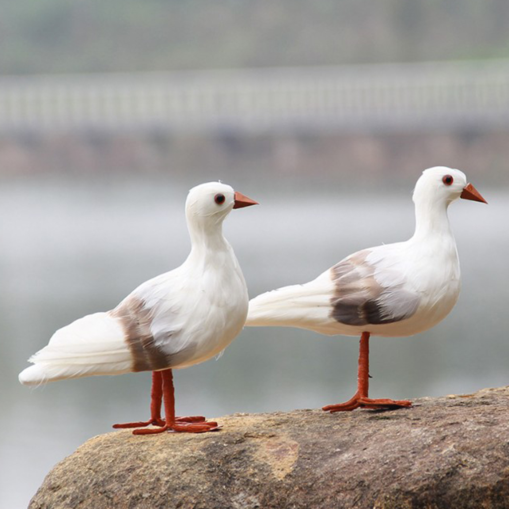 1PC ARTIFICIAL STANDING SEAGULL STATUE SCULPTURE FOR HOME GARDEN SHOP
