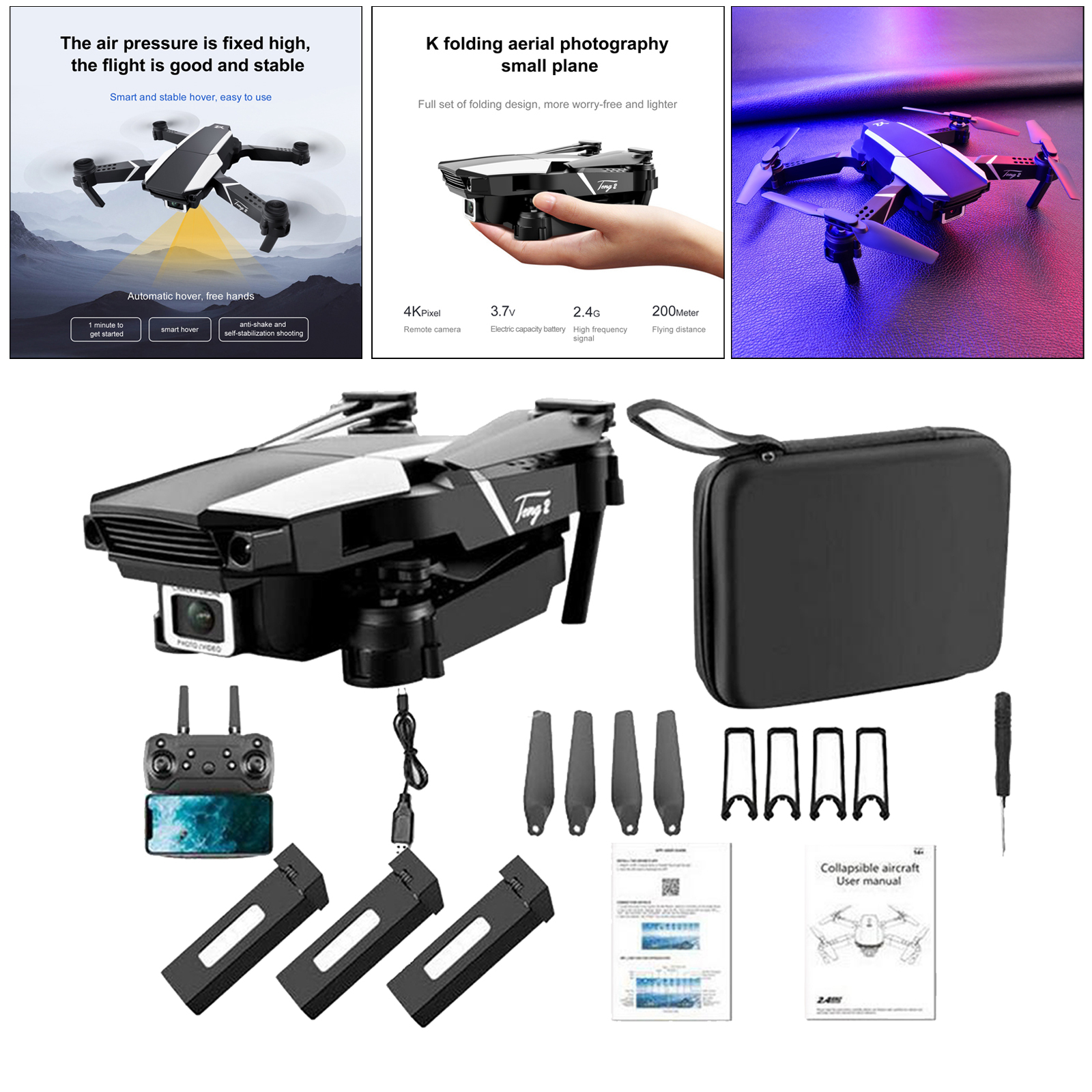 Mini Drone RC Helicopter Quadcopter Auto Hovering, Headless Mode Beginners