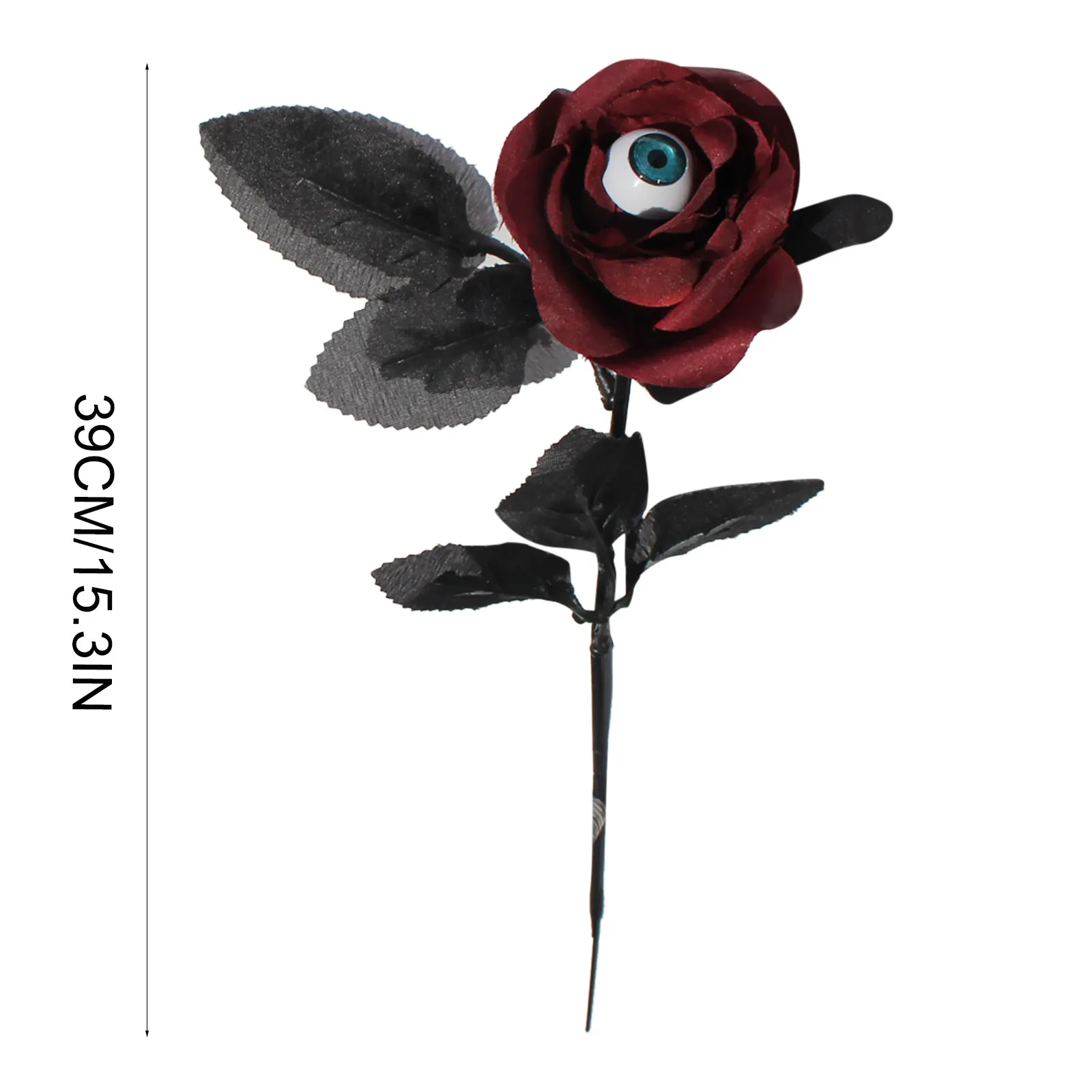 Sunstar Gothic Collection Artificial Bloody White Roses Flowers with Eyeball Center Set of 2 
