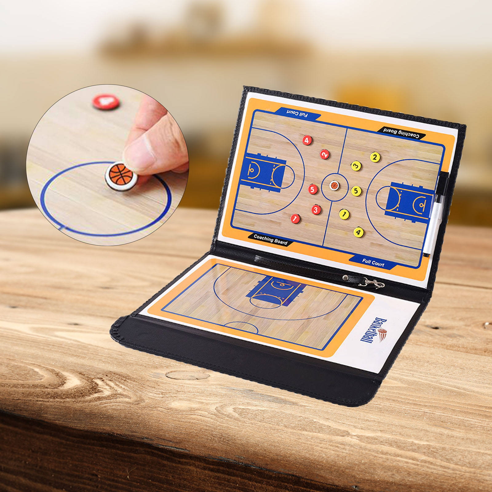 Basketball Coaching Clipboard Kit Coaches Board with Dry Erase Strategy Training Aid Basketball Coaching Board for Accessories