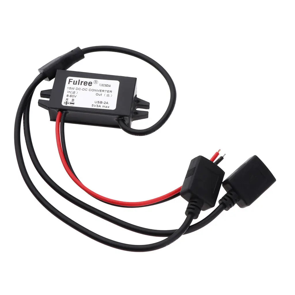1 Pcs Car Power Converter Dual USB Cable DC/DC Converter  Car Power Supply Module USB-A Cable For Car Truck Camper Etc