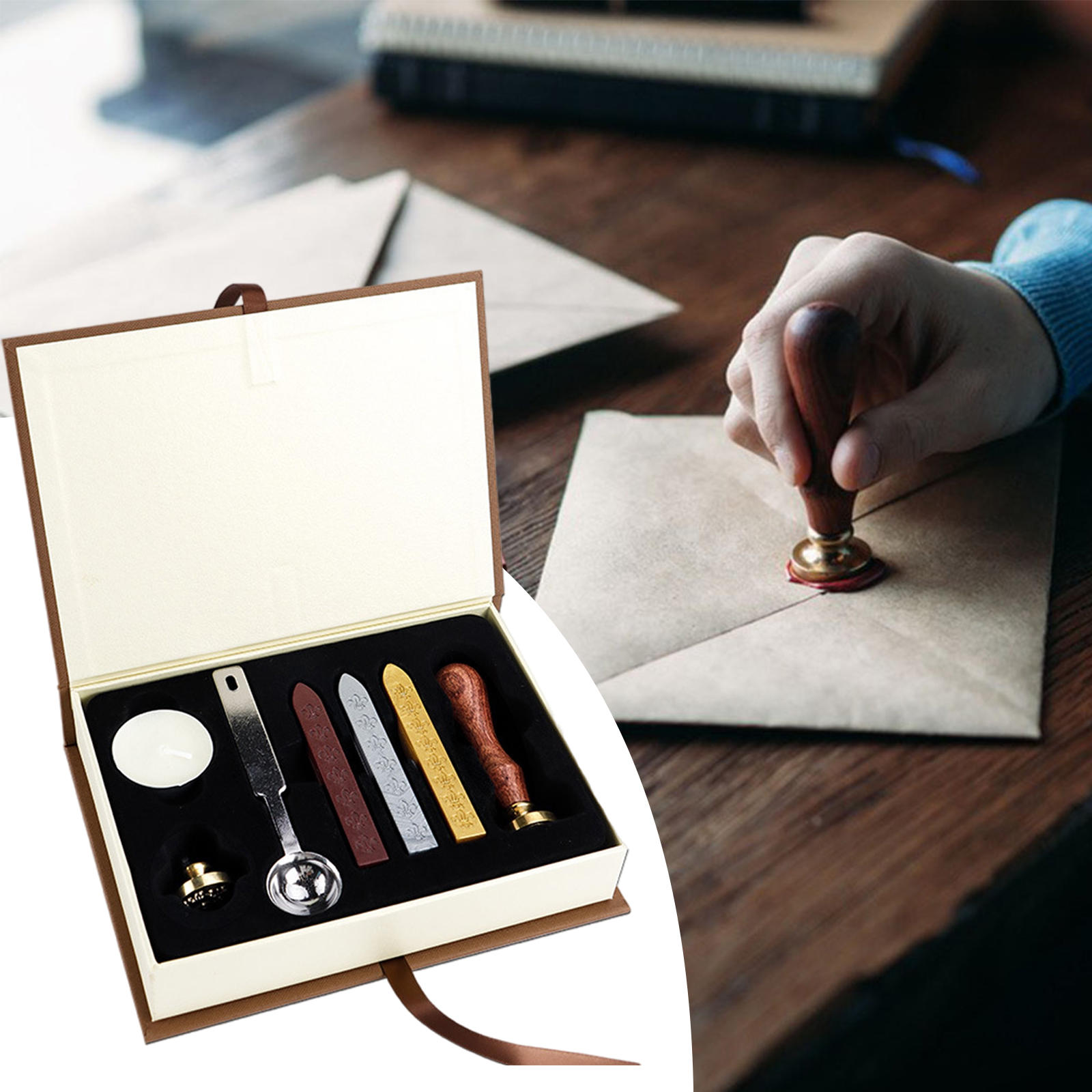 Creative Wax Seal Stamps Maker with Handle Wax Seal Stamp Sealing Wax Set Craft Tools for Wedding Invitation