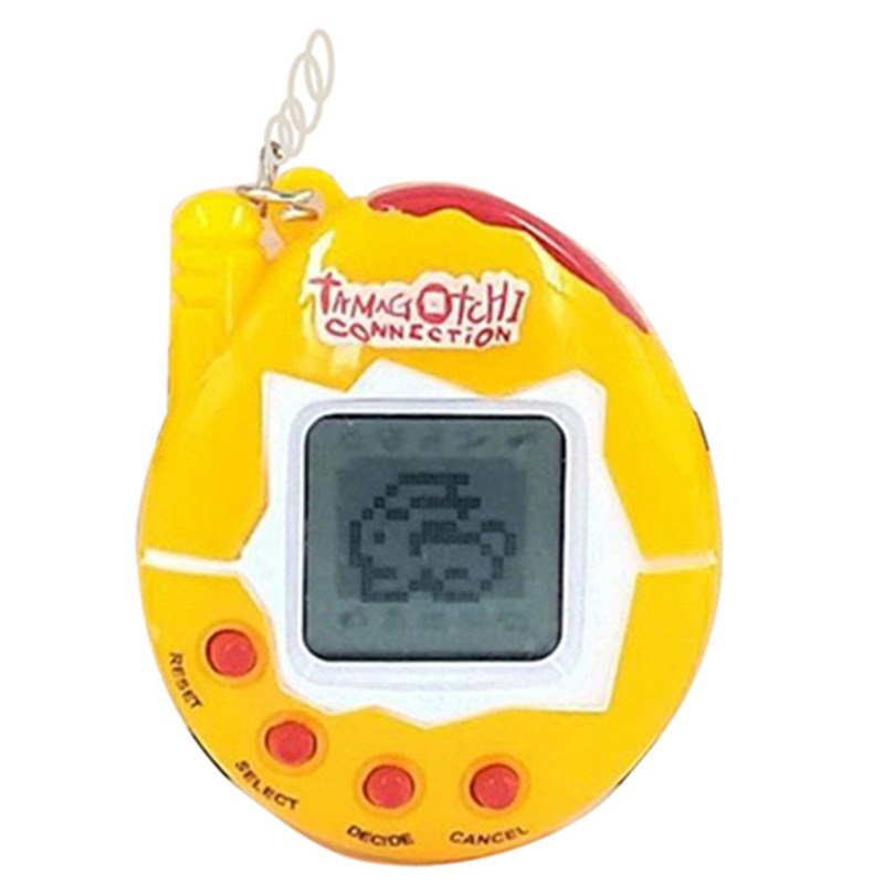 Electronic Digital Pet Game Machine, Handheld Virtual Pet Game with Keychain for Boys, Girls (Color Of The Button Is Random)