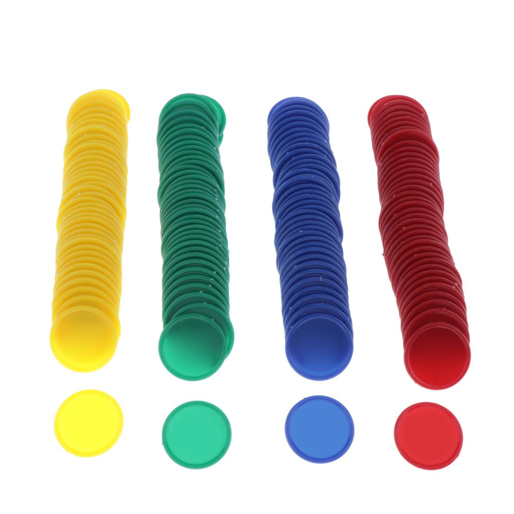 Set of 160 1.1 Inch Opaque Plastic Learning Counters Mini Poker Chips Game Tokens with Storage Box