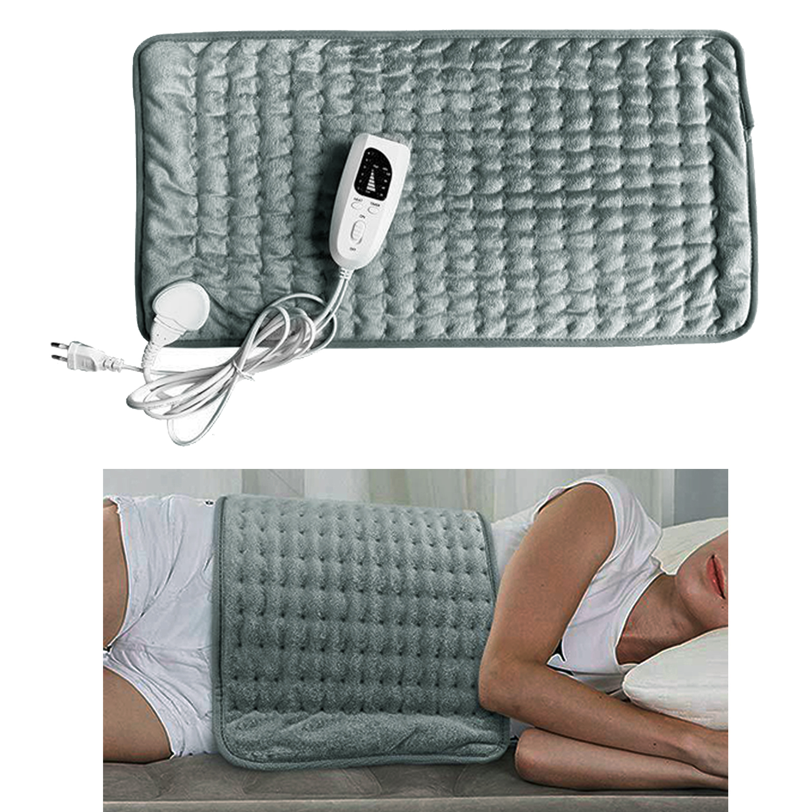 Washable Therapeutic Electric Heat Pad, Heating Mat, Soothing Muscle Tension Abdomen Waist Back Neck Pain Relief
