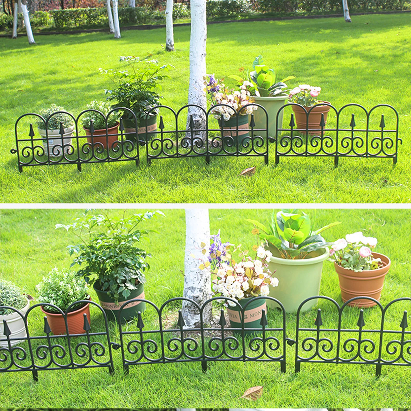 3 m valla decorativa para plantas al aire libre valla de jardín flexible para decoración de jardín Taloit 5 bordes de jardín negro