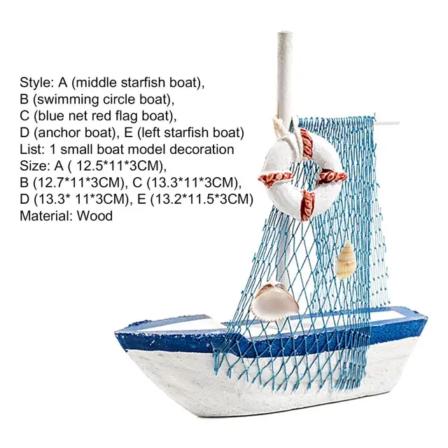 1pc Miniature Fishing Boat Creative Eye-catching Wooden Mediterranean  Sailboat Model Table Decoration For Home Room Decoration - Figurines &  Miniatures - AliExpress