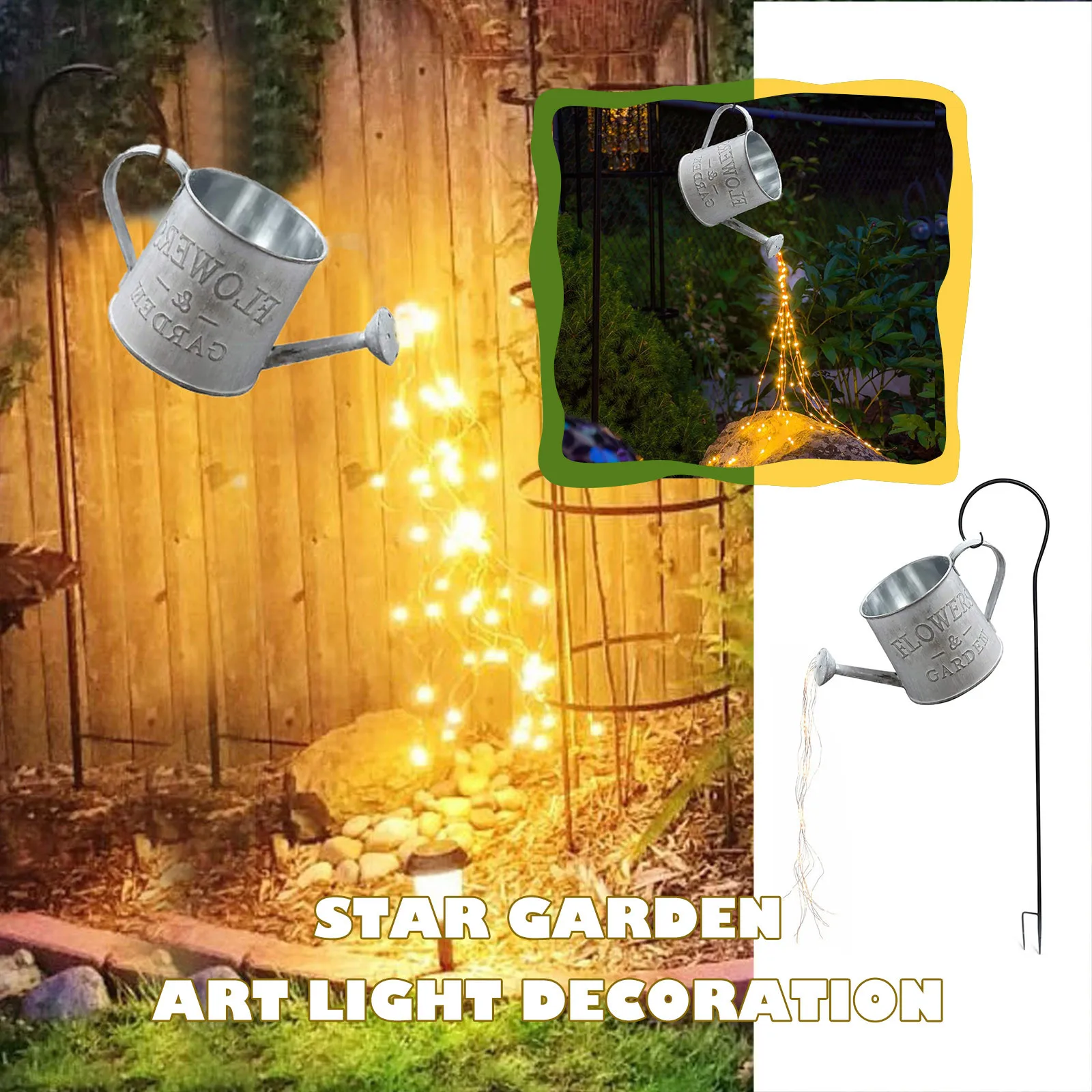 Details about   Star Shower Garden Art Light Decoration Fashion Outdoor Gardening Lawn Lamp