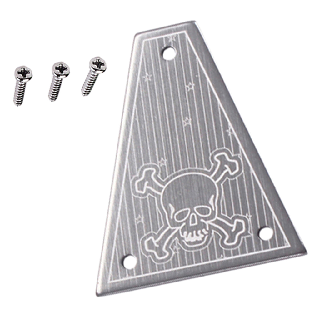Triangle Skull Head Electric Guitar  Rod Cover Plate w/ Screws Set