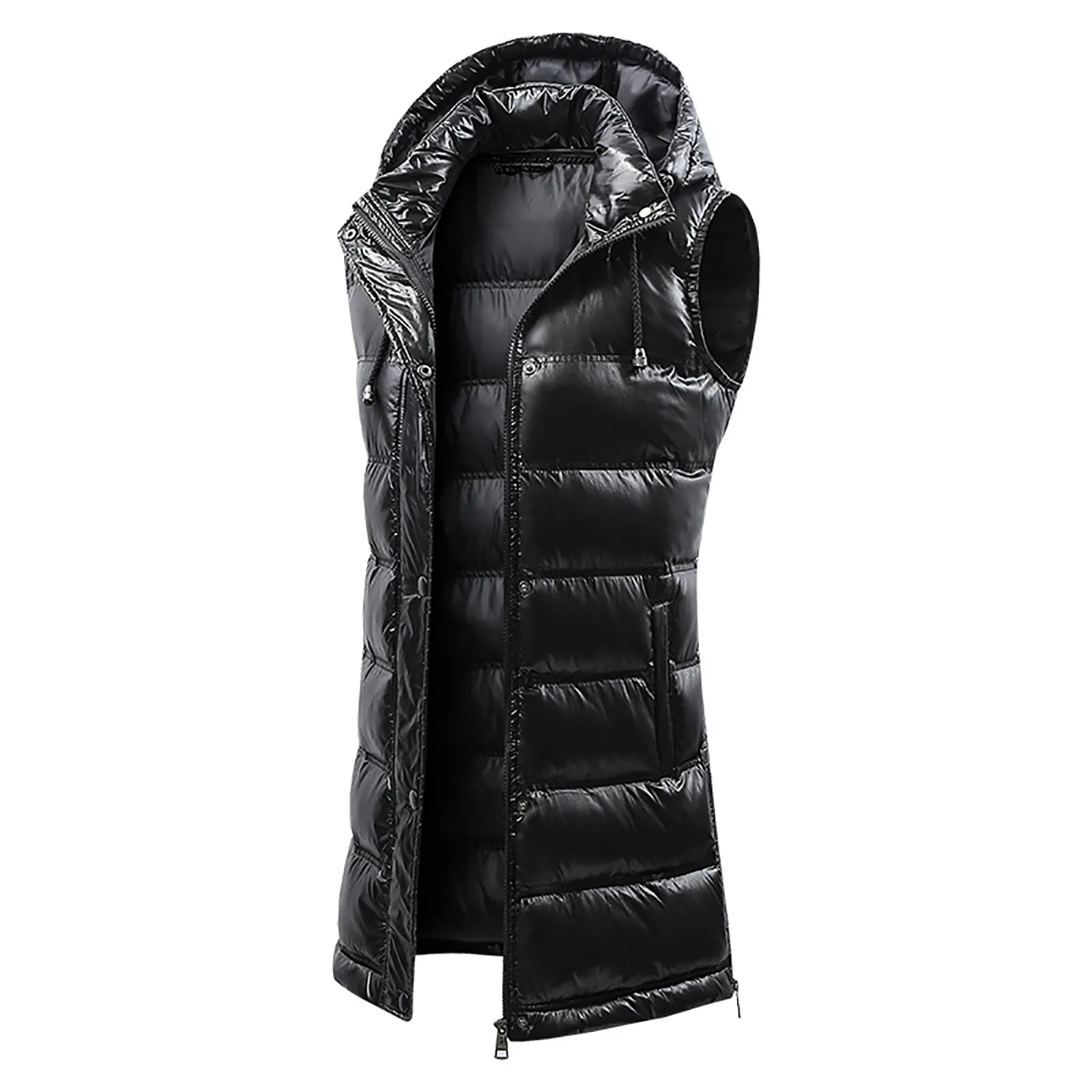 2021 Winter Women Cotton Down Vest Femme Hooded Sleeveless Warm Down Coat Vest New Fashion Outerwear Casual Ladies Padded Jacket