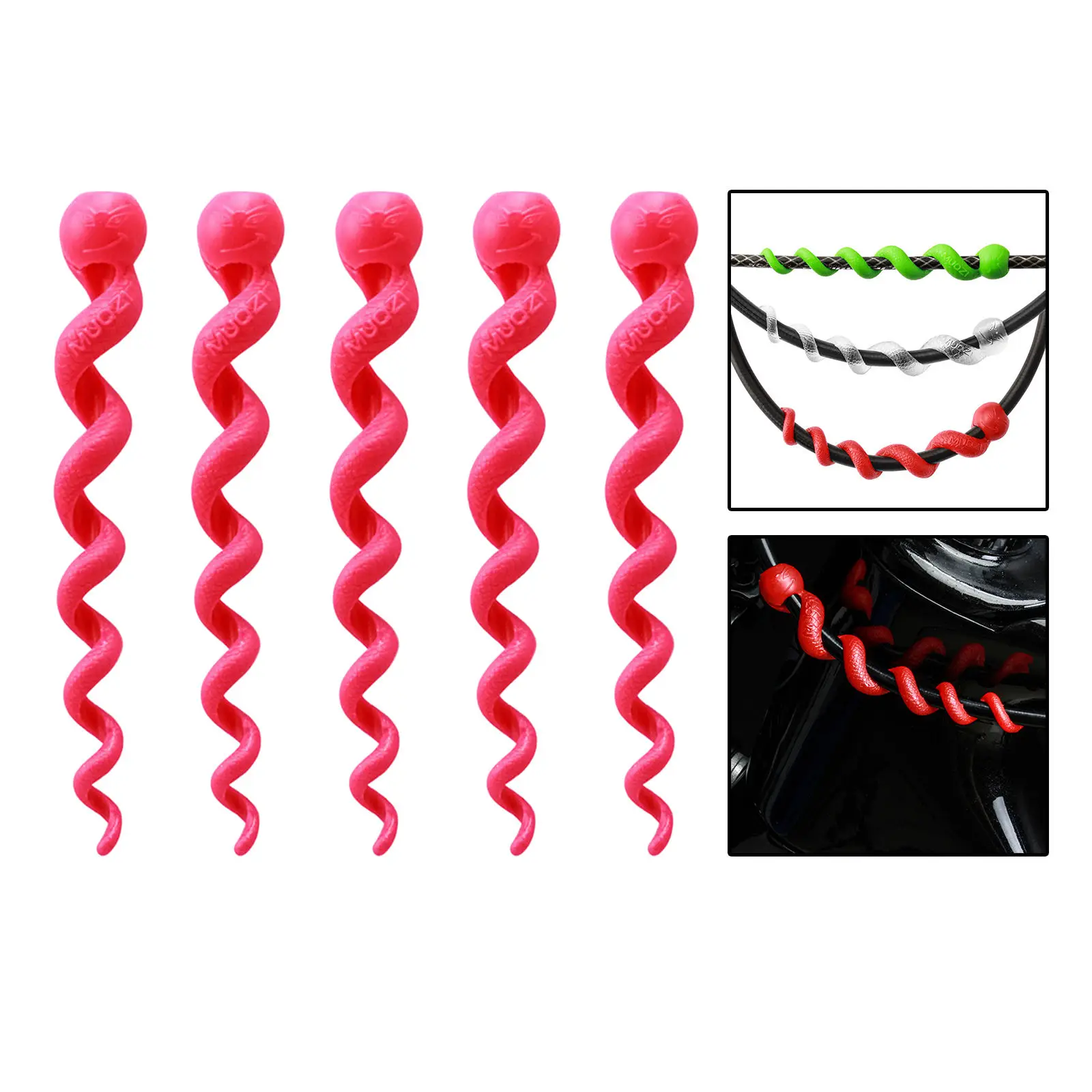 5Pcs Cable Sleeve Rubber Waterproof Spiral for Housing Protector MTB Brake Line Pipe Road Bike Cycling