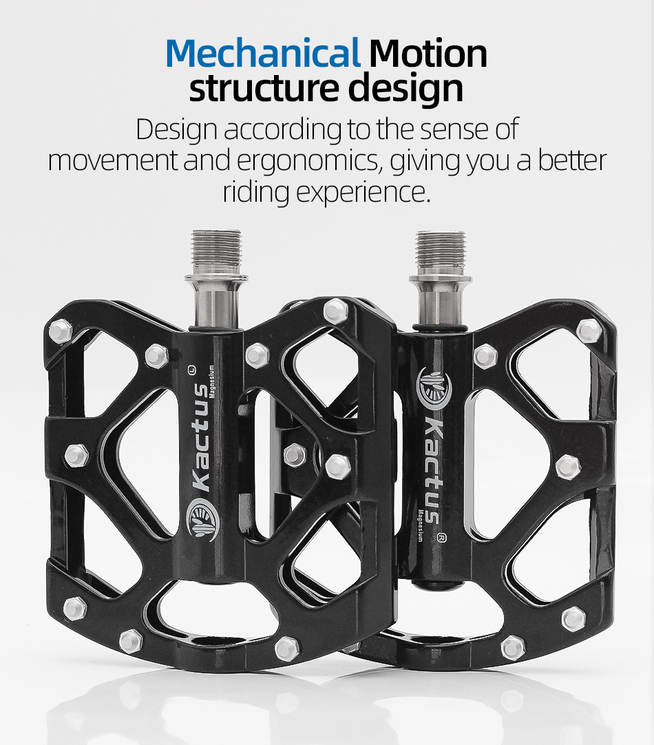 KACTUS Ultralight Titanium Axle MTB Road Bike Pedals Magnesium Alloy Body BMX Anti Skid XC DH 18T Cycling Part MTB Accessories