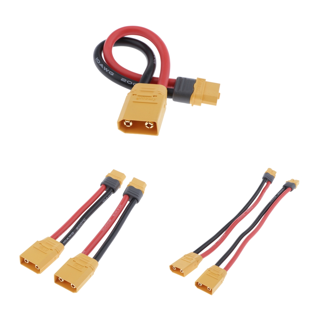 Pack of 2 Adapter Cables Adapter XT60 to XT90 Plug Socket Lipo Lithium RC