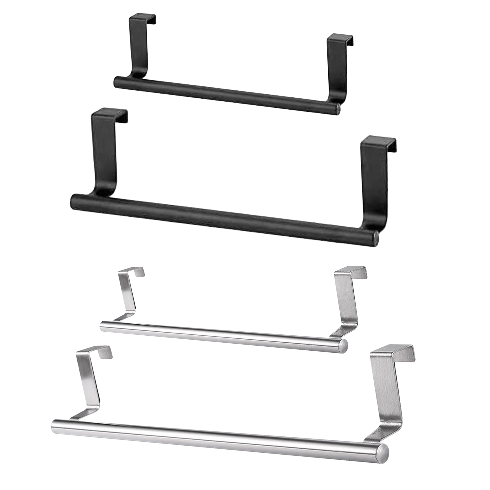 Stainless Steel Over Door Towel Rack Towel Bar Kitchen Towel Rag Shelf Storage Modern No Drilling Over Cabinet Cupboard Doors