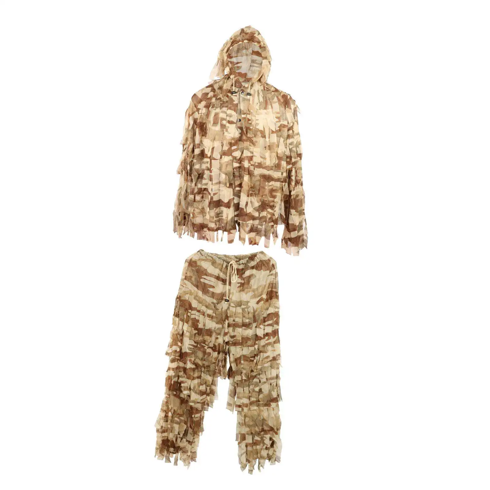 3D Jungle Forest Wood Camouflage Clothing Hunting Sniper Ghillie Suit Hunting Clothes Set Hooded woodland Camo Suit