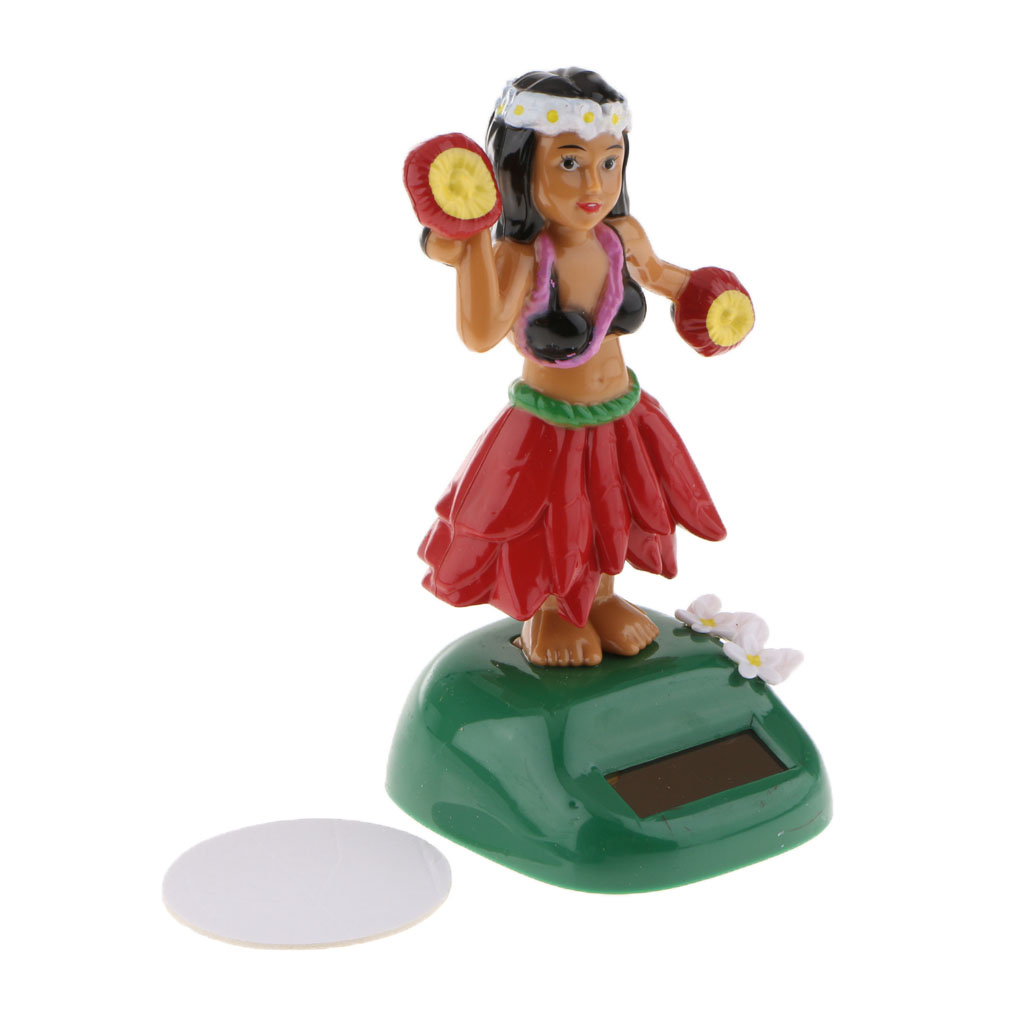 Solar Powered Dancing Llulu Party Hawaii Girl Swinging Bobble Toy Car Home Decor Ornament 3 Color Pick