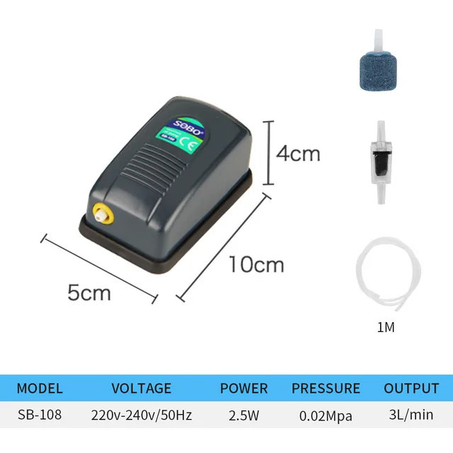 Aquarium Oxygenation Pump, Air Pump Silent Aquarium