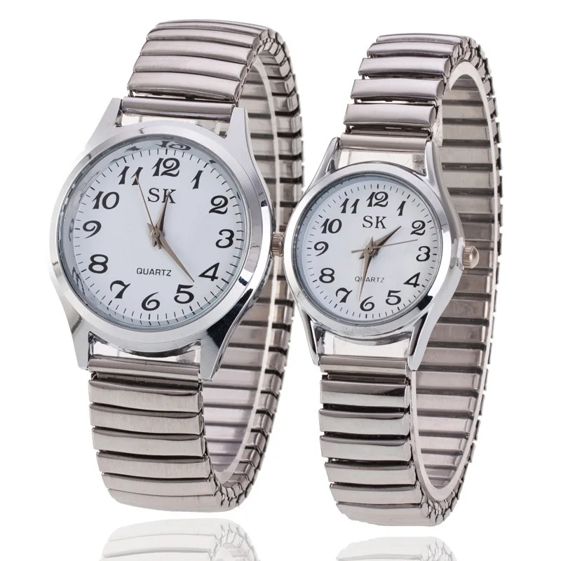 Relógio masculino e feminino com pulseira para