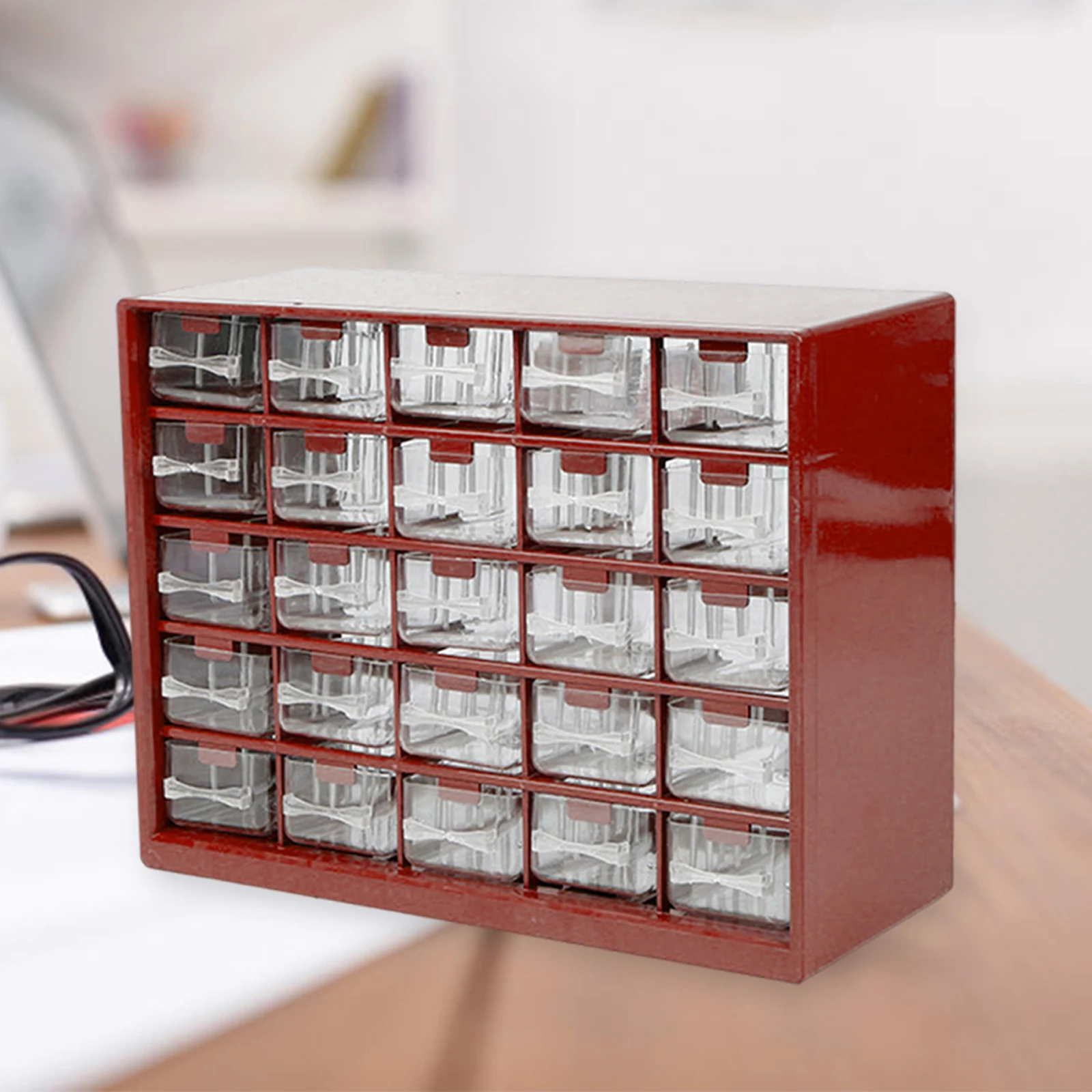 Portable 25 Drawer Parts Storage Box Tool Storage Box Craft Cabinet for Jewelry Screws
