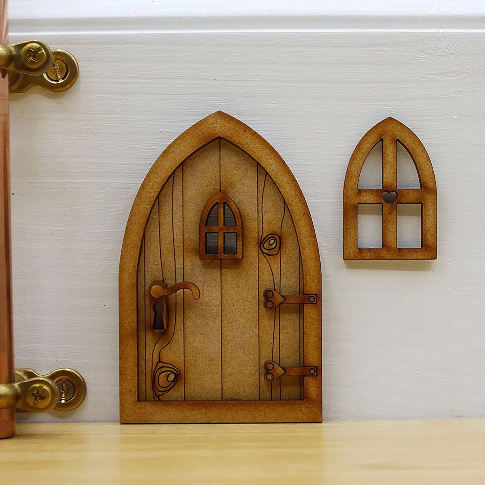 Sleeping DIY 3D DIY Door Decoration Wooden Door Craft Kit with Flowe Micro Gardening Simulation Door Cute Mini Door Home Fairy