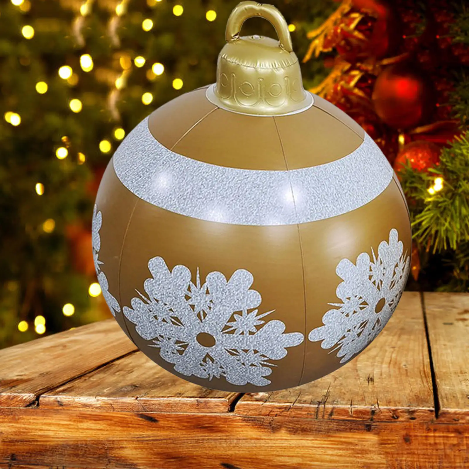23.6inch Giant Christmas Inflatable Ball Ornament Decorative PVC for Indoor Lawn