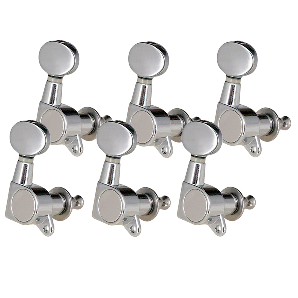 Tooyful 6PCS Guitar String Tuning Pegs Tuners for Acoustic Electric Guitar Musical Instruments 6R Silver