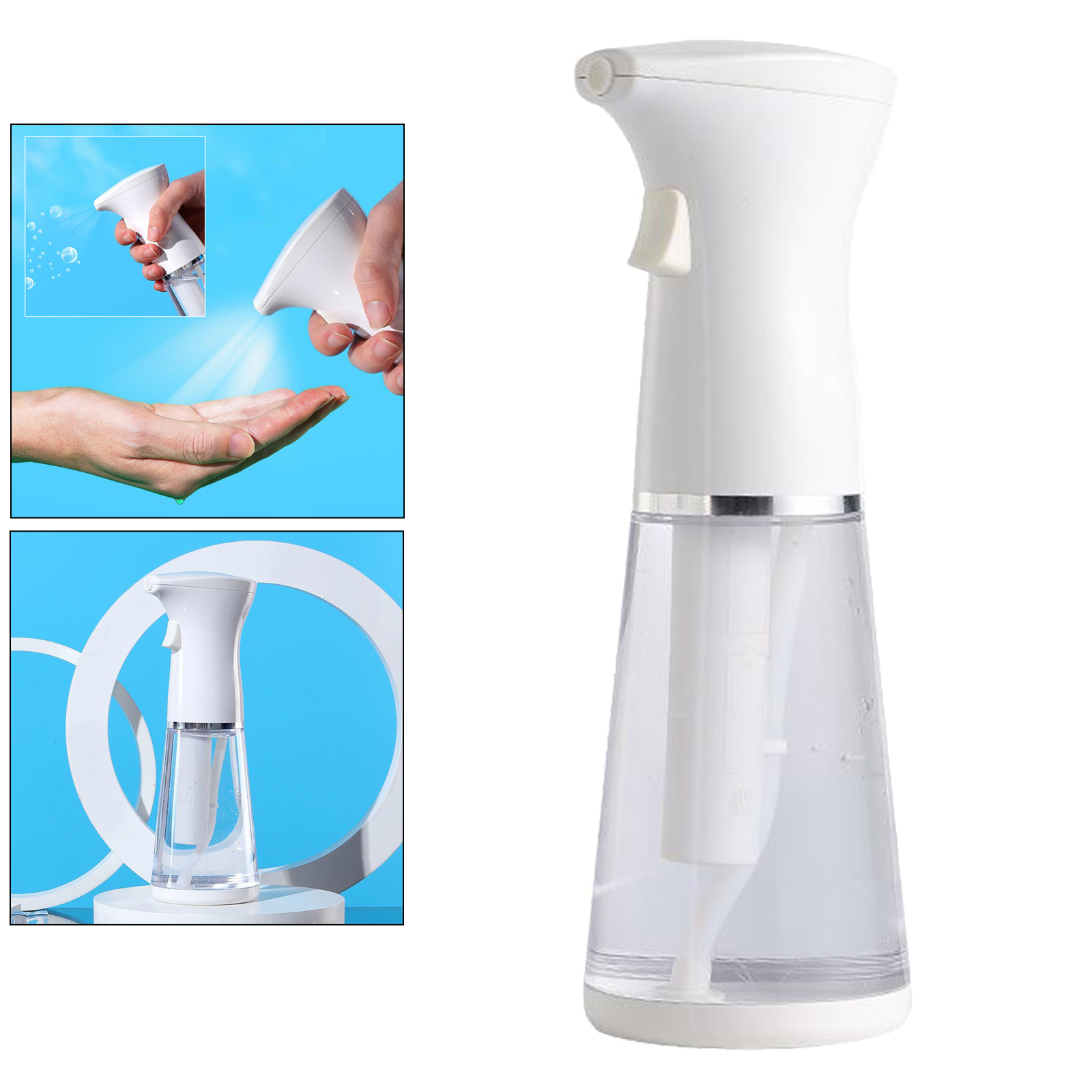 Foam Soap Alcohol Sprayer Battery-Powered Handwashing Dispenser White
