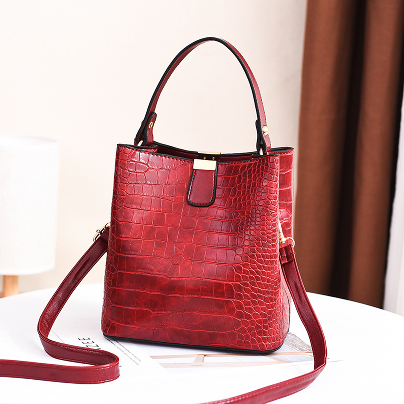 Soft Leather Handle Crossbody Bag for Women, Designer Handbag, Large Capacity