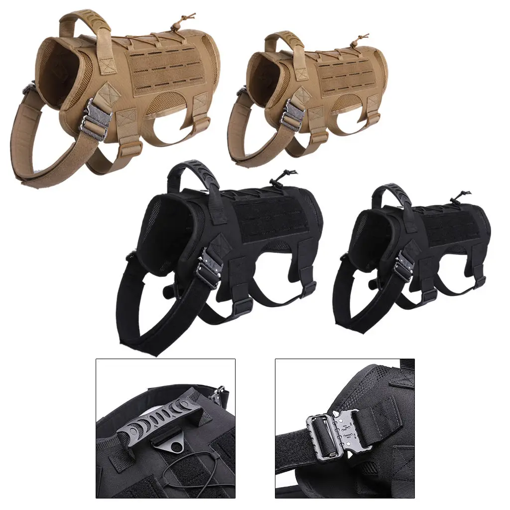 Military Tactical Dog Harness German  Pet Dog Harness Vest Nylon Bungee Dog Leash Vest Harness For Small Large Dogs
