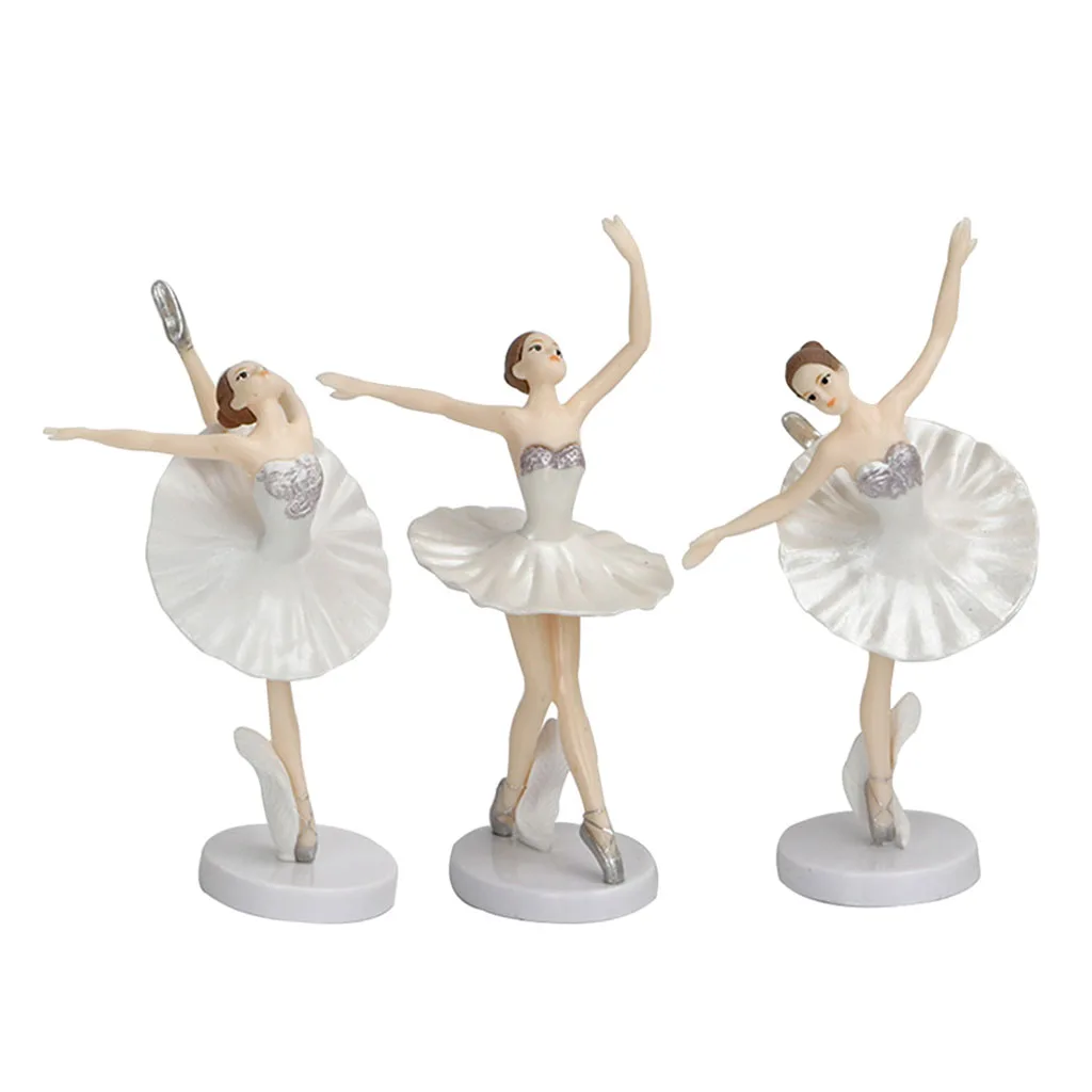 3x Cute Dancing Ballet Girls Figurines Grils Statue for Office Decoration Gifts 