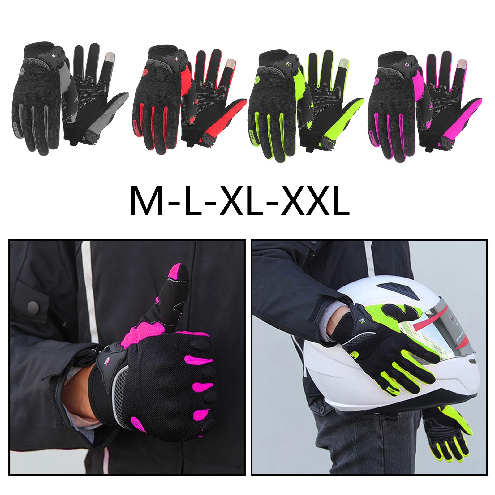 1 Pair Motorcycle Gloves Touch screen Motocross Racing Gloves Motorbike Moto AntiSlip Summer Gloves Cycling Full Finger Guantes