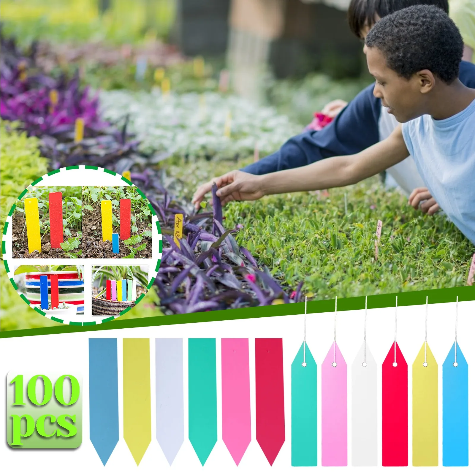 50/ 100Pcs Reusable Plants Labels Waterproof Nursery Garden Plant Plastic Tags 
