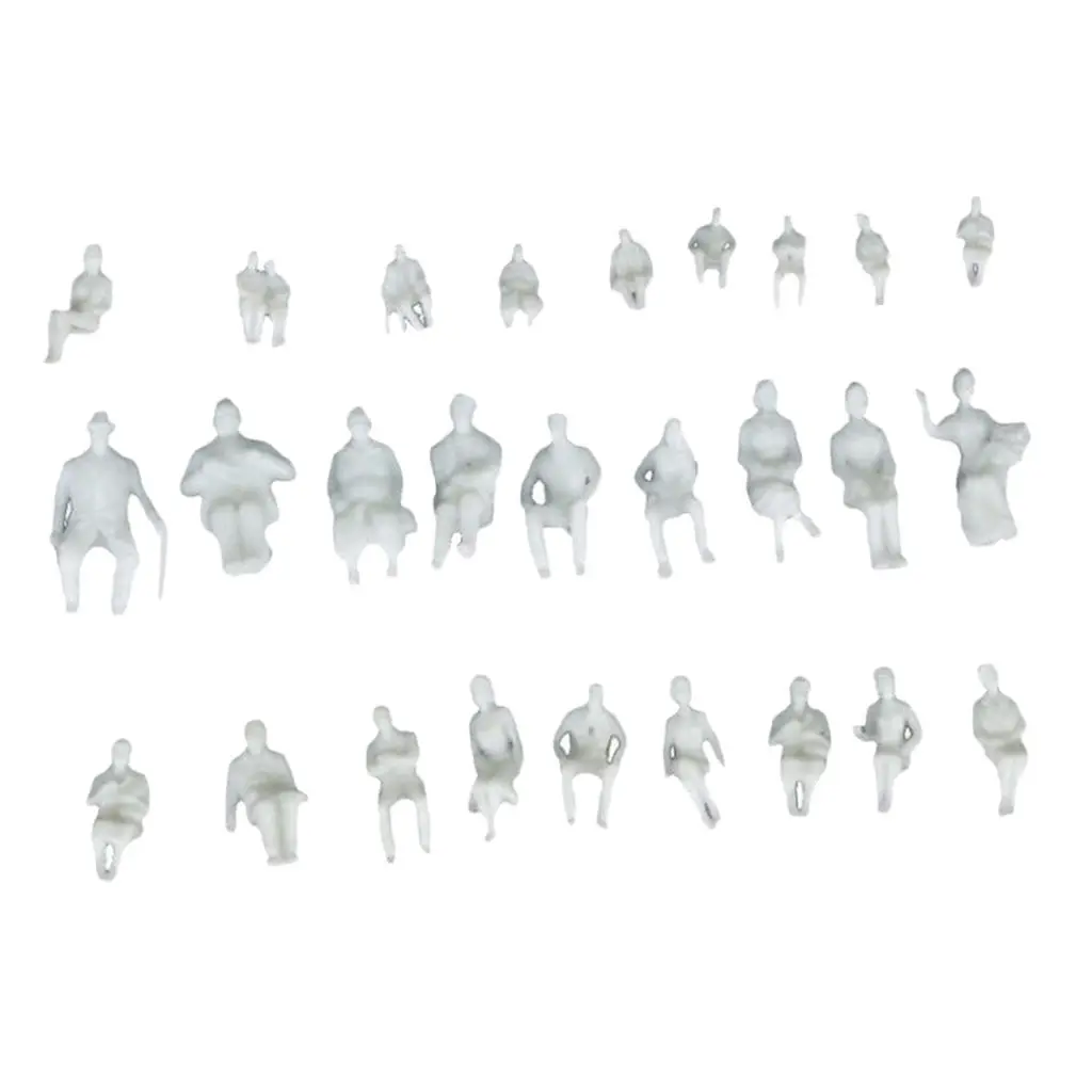 50 PCS Plastic 1:50 Seated People Figurines Model People Figurine Set DIY Scene Accessories Gifts for Kids